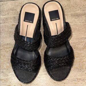 Dolce Vita Black Textured Mules